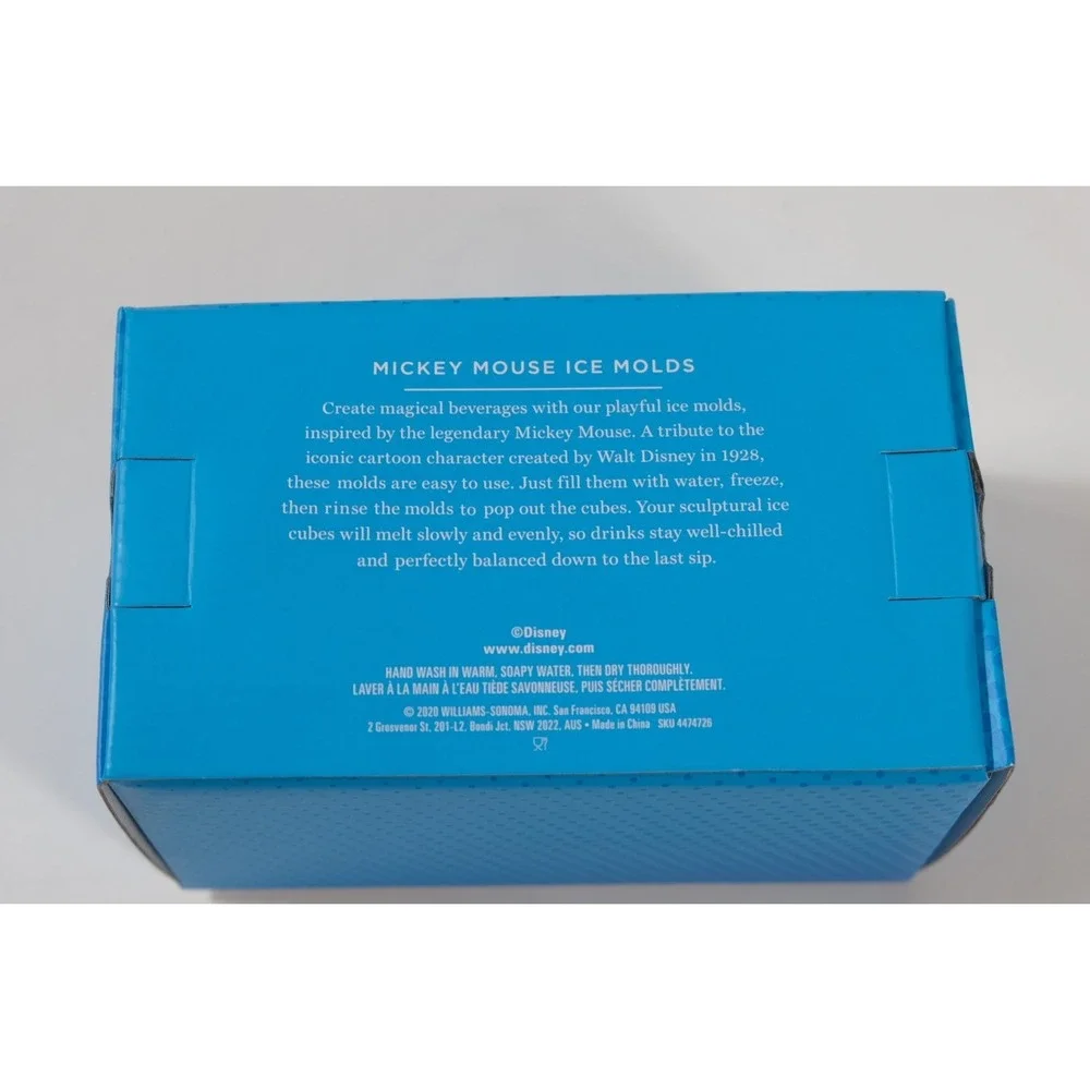 Williams Sonoma Ice Molds Blue Mickey Mouse Disney Set Of 2 Silicone